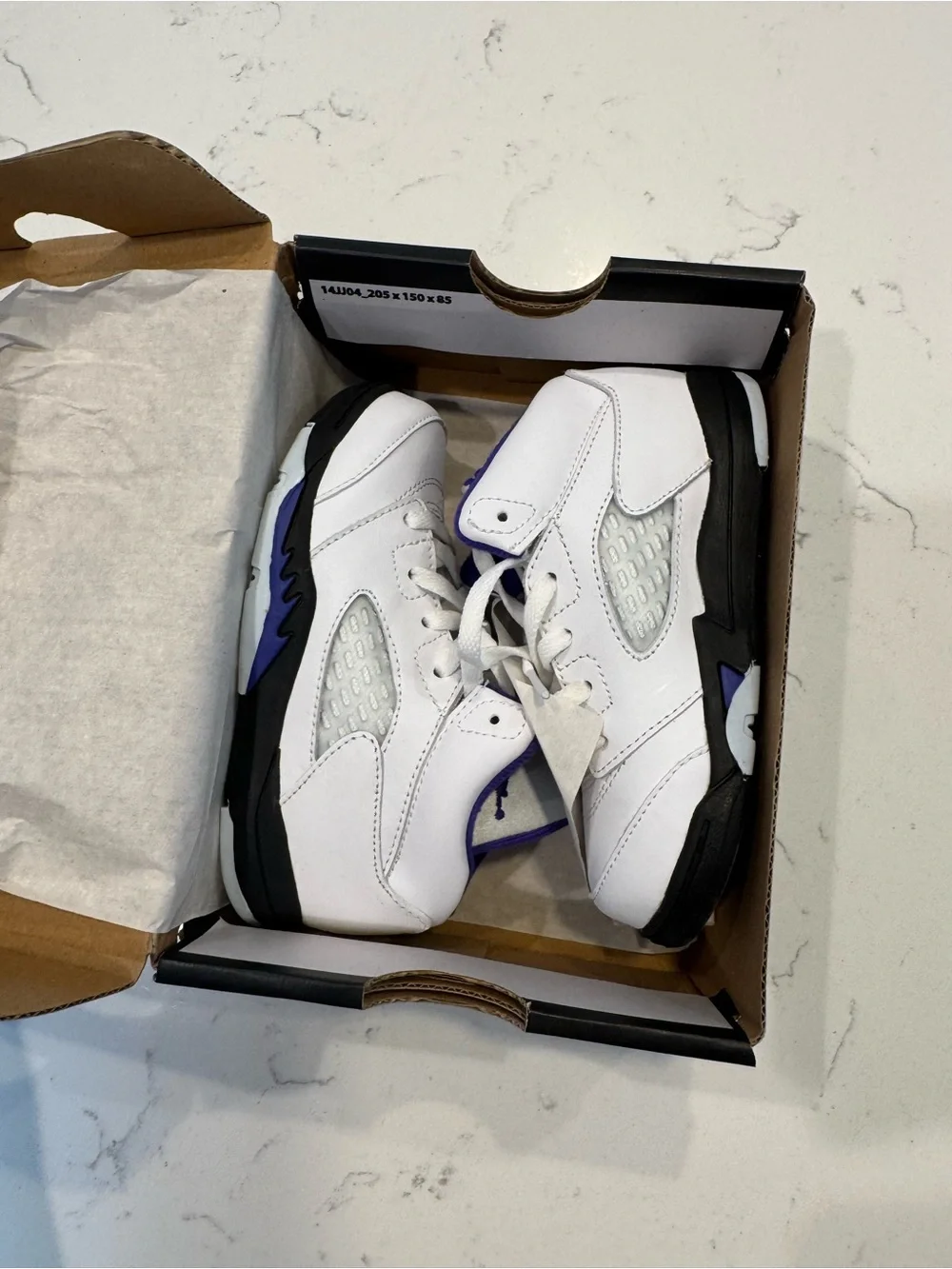 Nike Air Jordan 5 Retro Shoes Toddlers Size 9C White Dark Concord 440890-141